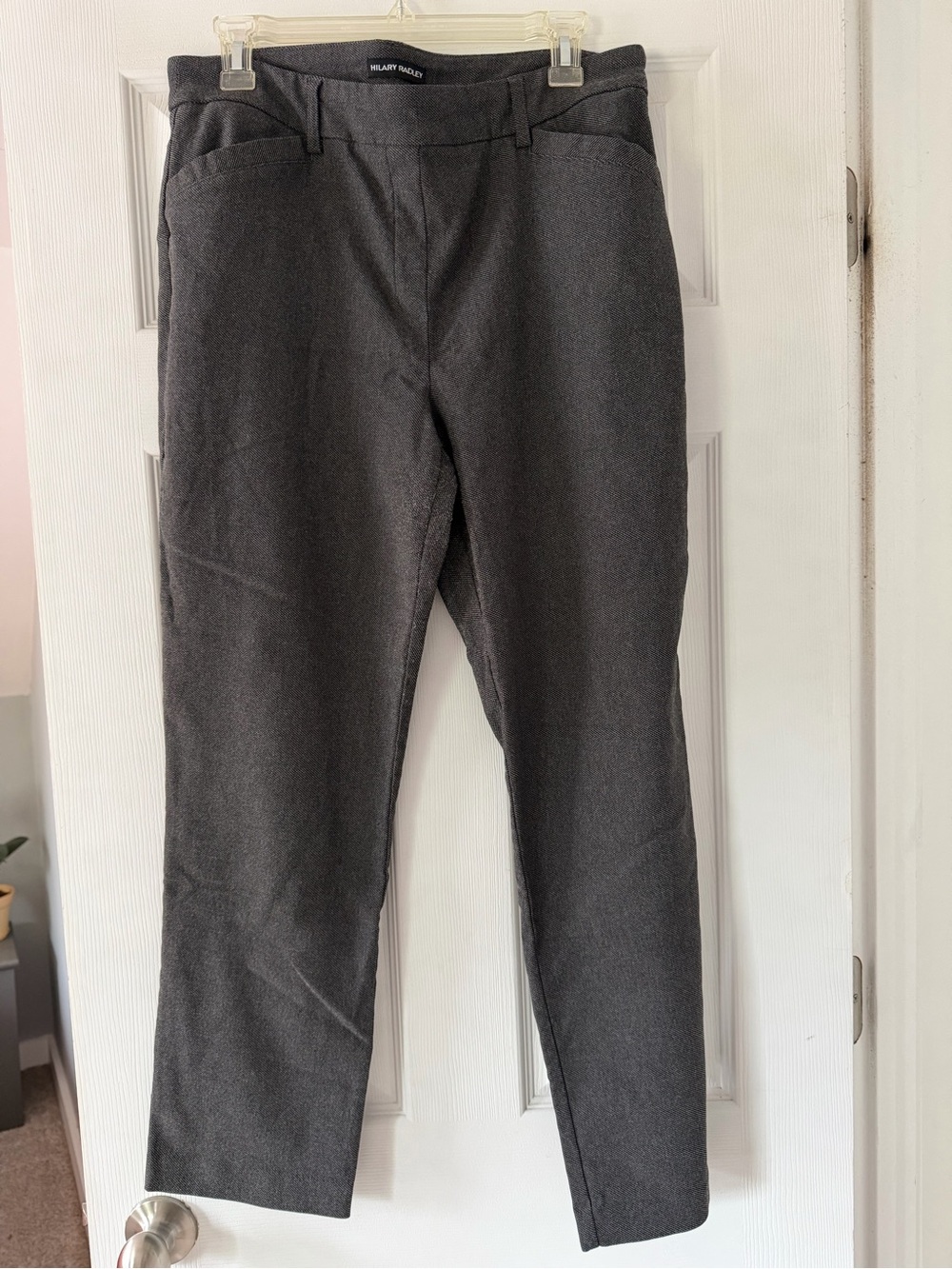 Hilary Radley Women’s Dark Gray Straight Leg Dress Pants, Large